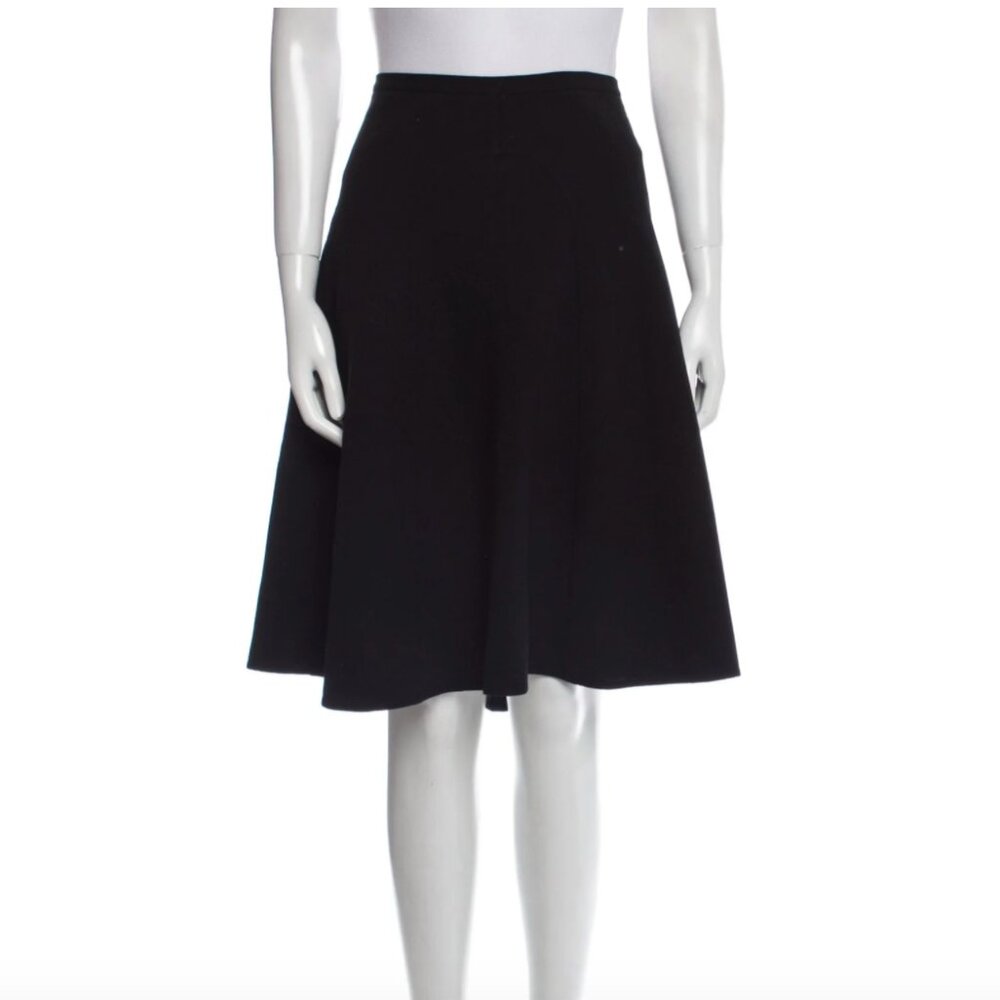 AGNONA SKIRT BLACK COTTON BLEND SIZE 14 US MADE IN ITALY